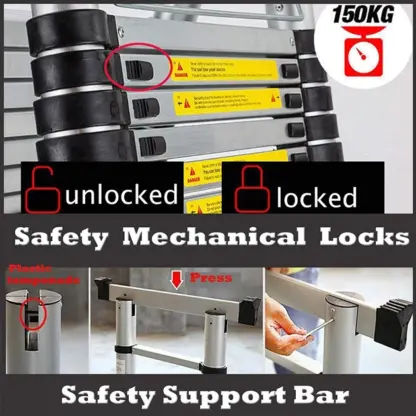 LadMax™ aluminiowa teleskopowa drabina składana 220-440 cm