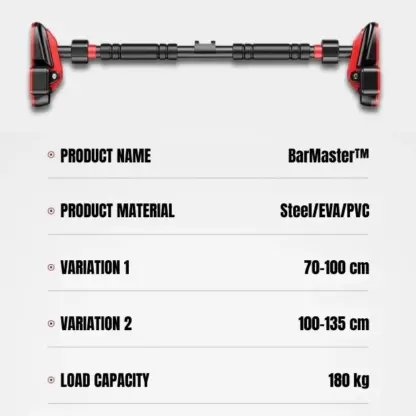 BarMaster™ regulowany drążek do podciągania na futrynie-middle