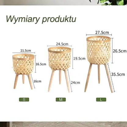 RattanBloom™ stojące donice z rattanu-middle