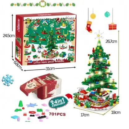MerryGlow™ kalendarz adwentowy – zestaw do składania choinki LED-middle