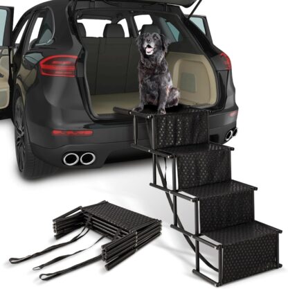 StairPup™ Rampă pliabilă pentru animale de companie cu 4 trepte