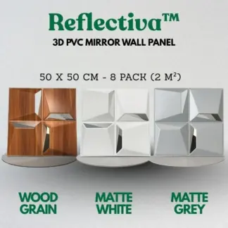Reflectiva™ 3D PVC oglindă panou de perete 50 x 50 cm - pachet 8