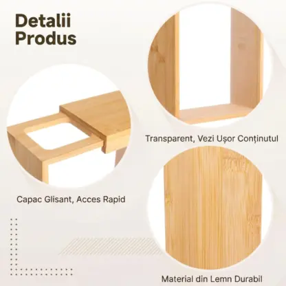 ClearGrain™ borcan de depozitare din lemn și acril (3 buc)