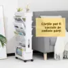 BookCart™ bibliotecă cu 5 niveluri pe roți