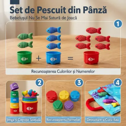 HookaPlay™ joc Montessori de pescuit și sortare pentru micuți