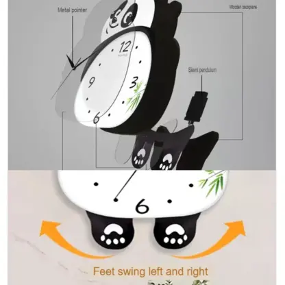 Ceas de perete LED cu panda dansator PandaTime™