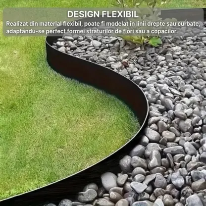 EasyBorder™ bordură din plastic pentru gazon cu cuie - 10m