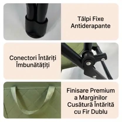 ComfyCamper™ scaun de camping pliant capitonat
