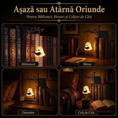ShelfWisp™ lanternă fantomă pentru bibliotecă – 2 buc.