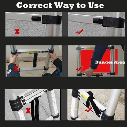 LadMax™ scară telescopică pliabilă din aluminiu 220-440 cm-middle