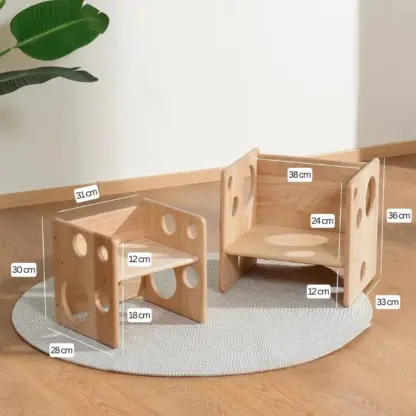 MonteKiddo™ set de masă din lemn pentru copii mici-middle