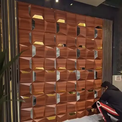 Reflectiva™ 3D PVC zidna ploča sa ogledalom 50 x 50 cm – paket od 8 komada