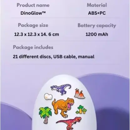 DinoGlow™ LED projektor u obliku jaja dinosaurusa sa 21 temom
