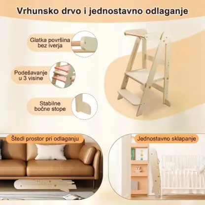 BabyTower™ drveni podesivi toranj za učenje-middle