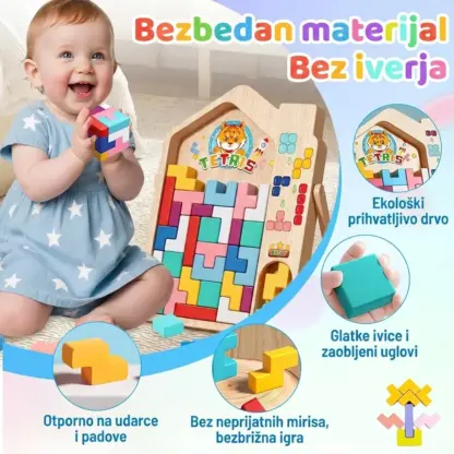 Drvena igra sa kockama za decu TetriWood™-middle