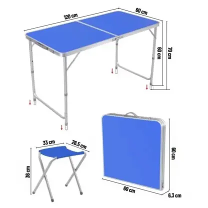 CampMate™ sklopivi aluminijumski kamping sto sa 4 stolice-middle