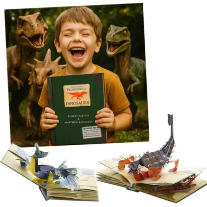 DinoPop™ 3D encyklopédia dinosaurov s vyklápacím dizajnom