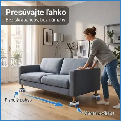 FurnyFlex™ sada nábytkových prepravných koliesok
