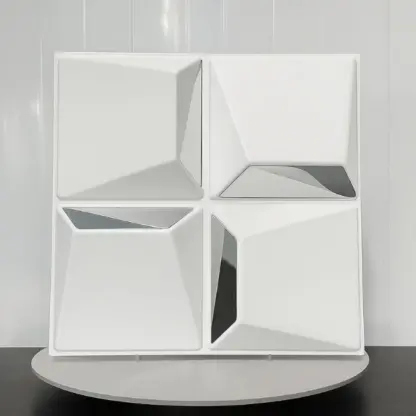 Reflexívny™ 3D PVC zrkadlový panel na stenu 50 x 50 cm - 8 kusov