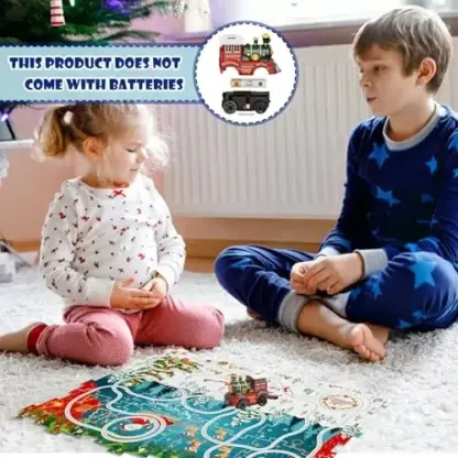 MerryRail™ vianočná puzzle trať s elektrickým vláčikom – 25 ks