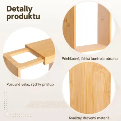 ClearGrain™ dreveno-akrylová úložná dóza (3 ks)-middle